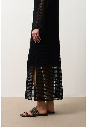 Vestido Maxi Tejido Ica Para Mujer Vestido Maxi Tejido Ica Para Mujer Negro 10 VÉLEZ