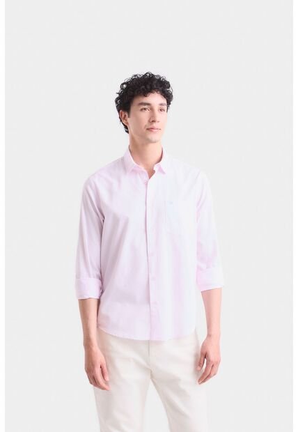 Camisa Manga Larga Popelina Para Hombre Cuello Camisero Clásico Camisa Manga Larga Popelina Para Hombre Cuello Camisero Clásico Rosado M VÉLEZ