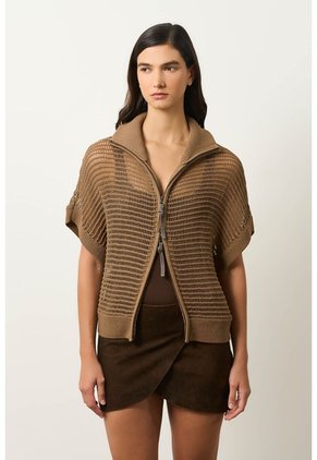Chaleco Tejido Tika Para Mujer Oversized Chaleco Tejido Tika Para Mujer Oversized Miel XL VÉLEZ