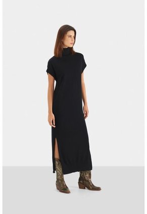 Vestido Amanita Tejido Para Mujer Cuello Tortuga Vestido Amanita Tejido Para Mujer Cuello Tortuga Negro 06 VÉLEZ