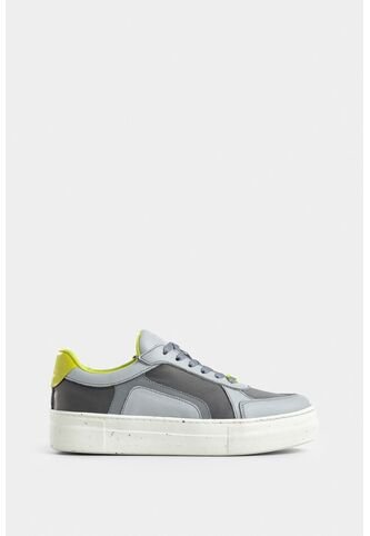 Tenis Flexus De Cuero Y Lona Para Mujer Detalle Color Contraste Tenis Flexus De Cuero Y Lona Para Mujer Detalle Color Contraste Gris 37 VÉLEZ Vélez