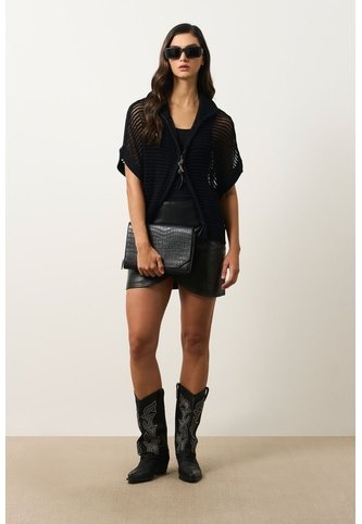 Chaleco Tejido Tika Para Mujer Oversized Chaleco Tejido Tika Para Mujer Oversized Negro S VÉLEZ Vélez