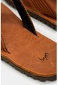 Sandalia Plana Nong De Cuero Para Hombre Capellada Bicolor Sandalia Plana Nong De Cuero Para Hombre Capellada Bicolor Miel 42 VÉLEZ de Vélez