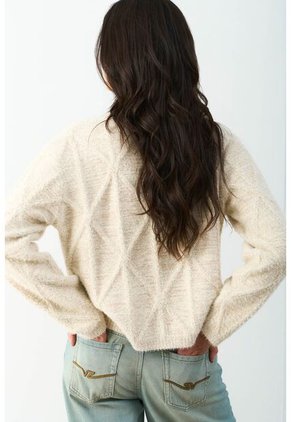 Cardigan Tejido Con Lúrex Para Mujer Soren Cardigan Tejido Con Lúrex Para Mujer Soren Crema XL VÉLEZ