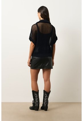 Chaleco Tejido Tika Para Mujer Oversized Chaleco Tejido Tika Para Mujer Oversized Negro S VÉLEZ
