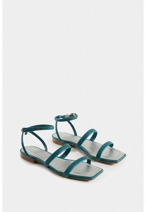 Sandalias Planas Orión De Cuero Para Mujer Ajuste Al Tobillo Sandalias Planas Orión De Cuero Para Mujer Ajuste Al Tobillo Azul Aguamarina 34 Vélez