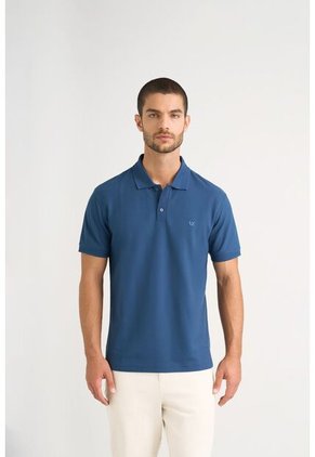 Polo Para Hombre Semi Fit Detalle Jacquard Polo Para Hombre Semi Fit Detalle Jacquard Azul Oscuro M VÉLEZ