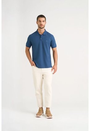 Polo Para Hombre Semi Fit Detalle Jacquard Polo Para Hombre Semi Fit Detalle Jacquard Azul Oscuro M VÉLEZ