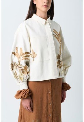 Chaqueta Dune Para Mujer Detalle Bordado Chaqueta Dune Para Mujer Detalle Bordado Crema XXL VÉLEZ