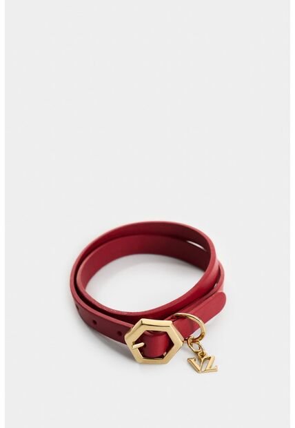 Manilla De Cuero Para Mujer Hexágono Manilla De Cuero Para Mujer Hexágono Rojo VÉLEZ