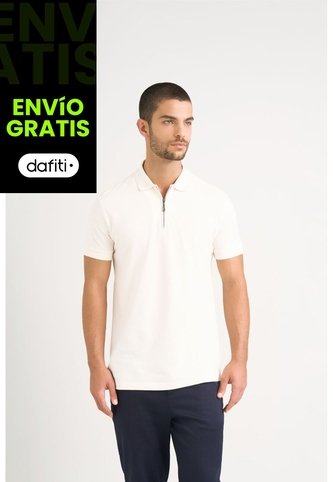 Polo Casual Algodón Para Hombre Cremallera Polo Casual Algodón Para Hombre Cremallera Crema M VÉLEZ Vélez