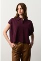 Polo Bora Tejida Para Mujer Silueta Boxy Polo Bora Tejida Para Mujer Silueta Boxy Vinotinto M VÉLEZ de Vélez