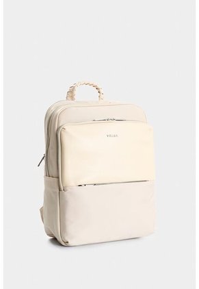 Morral Marfilo De Cuero Y Nylon Para Mujer Manija Trenzada Morral Marfilo De Cuero Y Nylon Para Mujer Manija Trenzada Blanco VÉLEZ