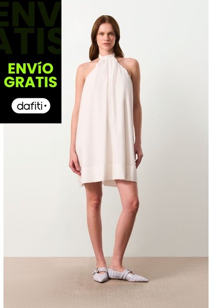 Vestido Mini Halter Para Mujer Lumbre Vestido Mini Halter Para Mujer Lumbre Crema 12 VÉLEZ
