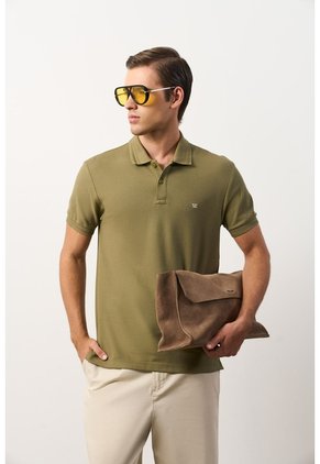 Polo Manga Corta Essential Para Hombre Textura Polo Manga Corta Essential Para Hombre Textura Verde M VÉLEZ