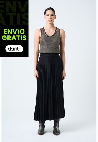 Falda Plisada Alma Para Mujer Tejido De Punto Falda Plisada Alma Para Mujer Tejido De Punto Negro 12 VÉLEZ Vélez