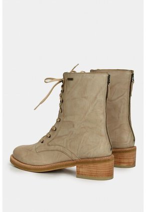 Botines Lirio De Cuero Para Mujer Tipo Militar Beige Botines Lirio De Cuero Para Mujer Tipo Militar Beige 37 VÉLEZ