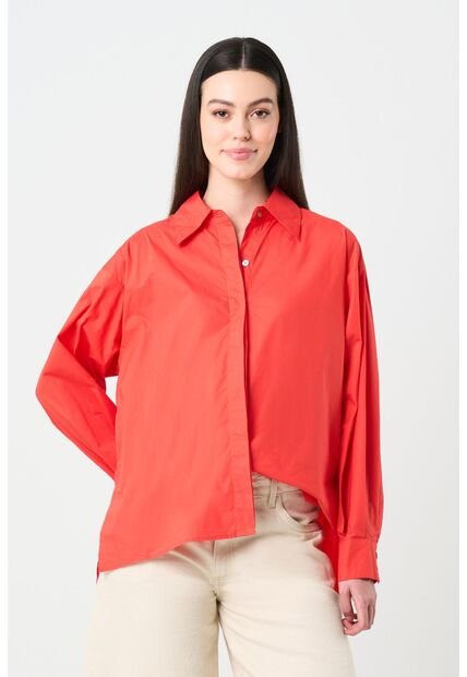 Camisa Manga Larga Oversized Para Mujer Astra Camisa Manga Larga Oversized Para Mujer Astra Rojo S VÉLEZ