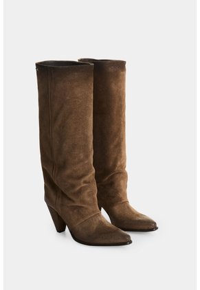 Bota Texana En Cuero Gamuzado Para Mujer Sierra Bota Texana En Cuero Gamuzado Para Mujer Sierra Tabaco 36 VÉLEZ