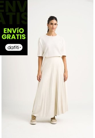 Falda Plisada Alma Para Mujer Tejido De Punto Falda Plisada Alma Para Mujer Tejido De Punto Crema 12 VÉLEZ Vélez