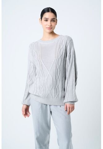 Sweater Tejido Layla Para Mujer Efecto Resinado Sweater Tejido Layla Para Mujer Efecto Resinado Gris L VÉLEZ Vélez