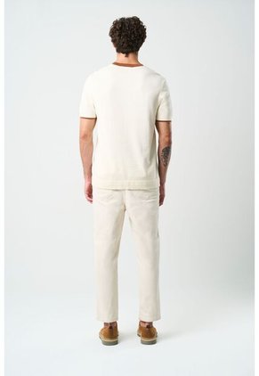 Camiseta Tejida Manga Corta Para Hombre Luminia Camiseta Tejida Manga Corta Para Hombre Luminia Crema XXL VÉLEZ