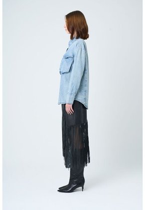 Camisa Perseus Para Mujer Oversized Camisa Perseus Para Mujer Oversized Azul Claro XS VÉLEZ