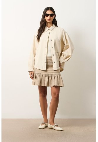 Falda Mini En Lino Con Folia Para Mujer Savia Falda Mini En Lino Con Folia Para Mujer Savia Arena 12 VÉLEZ Vélez