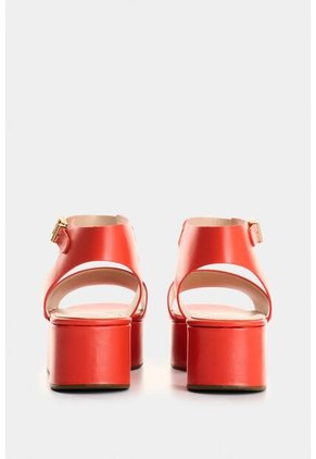 Sandalia Plataforma De Cuero Para Mujer Soren Sandalia Plataforma De Cuero Para Mujer Soren Rojo 37 VÉLEZ