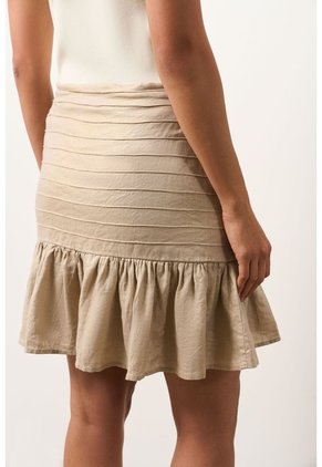 Falda Mini En Lino Con Folia Para Mujer Savia Falda Mini En Lino Con Folia Para Mujer Savia Arena 12 VÉLEZ