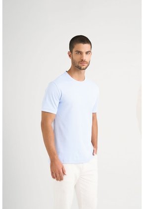 Camiseta Micropima Arizona Para Hombre Semi Ajustada Camiseta Micropima Arizona Para Hombre Semi Ajustada Azul Claro S VÉLEZ