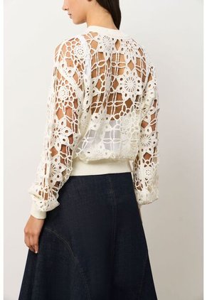 Sweater Tejido En Algodón Para Mujer Nazca Sweater Tejido En Algodón Para Mujer Nazca Crema S VÉLEZ