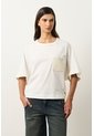 Camiseta Ópalo Para Mujer Manga Ranglan Camiseta Ópalo Para Mujer Manga Ranglan Crema XS VÉLEZ de Vélez