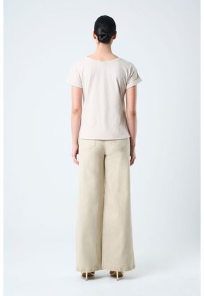 Camiseta Manga Corta Para Mujer Bolsillo Cuero Camiseta Manga Corta Para Mujer Bolsillo Cuero Arena L VÉLEZ