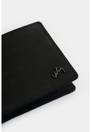 Billetera Terra De Cuero Para Hombre Interior Contraste Billetera Terra De Cuero Para Hombre Interior Contraste Negro VÉLEZ