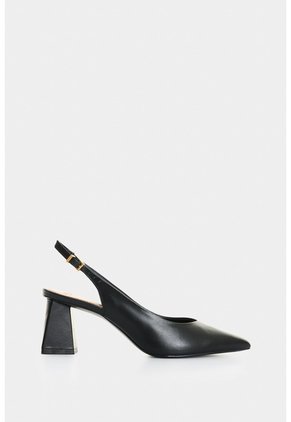 Tacones Cerrados San Joaquin De Cuero Para Mujer Detalle Contraste Tacones Cerrados San Joaquin De Cuero Para Mujer Detalle Contraste Negro 40 VÉLEZ