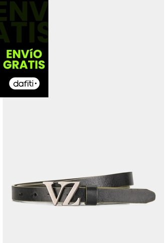 Cinturón Unifaz Monograma De Cuero Para Mujer Chapa VZ Cinturón Unifaz Monograma De Cuero Para Mujer Chapa VZ Negro M VÉLEZ Vélez