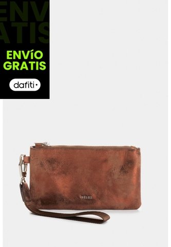 Cosmetiquera Lucía De Cuero Folia Para Mujer Manija Removible Cosmetiquera Lucía De Cuero Folia Para Mujer Manija Removible Bronce VÉLEZ Vélez
