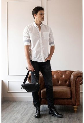 Riñonera Doblez De Cuero Para Hombre Vintage