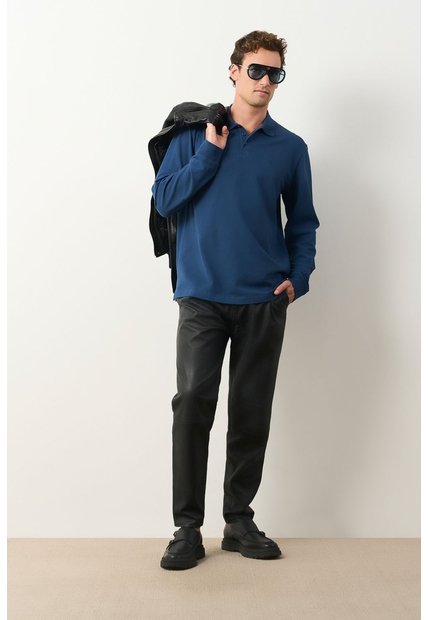 Polo Manga Larga En Algodón Para Hombre Nápoles Polo Manga Larga En Algodón Para Hombre Nápoles Azul Oscuro S VÉLEZ
