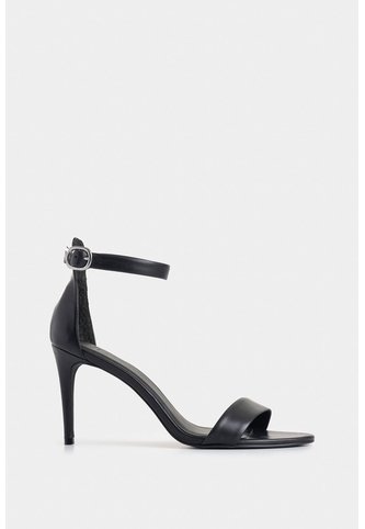 Sandalia Tacón Clavel De Cuero Para Mujer Amarre Al Tobillo Sandalia Tacón Clavel De Cuero Para Mujer Amarre Al Tobillo Negro 37 VÉLEZ Vélez
