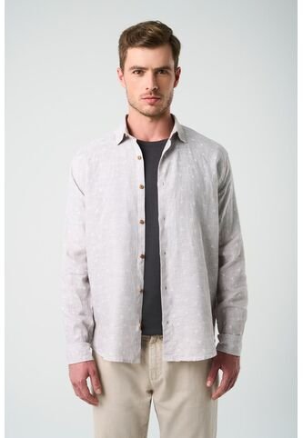 Camisa Lyra De Lino Para Hombre Estampada Camisa Lyra De Lino Para Hombre Estampada Gris XXL VÉLEZ Vélez