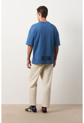 Camiseta Relaxed Fit Para Hombre Camiseta Relaxed Fit Para Hombre Azul L VÉLEZ