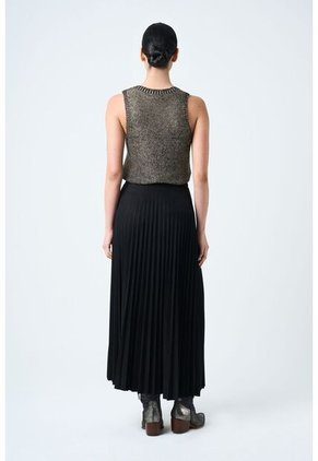 Falda Plisada Alma Para Mujer Tejido De Punto Falda Plisada Alma Para Mujer Tejido De Punto Negro 10 VÉLEZ