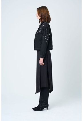 Chaqueta Black Para Mujer Silueta Trucker Chaqueta Black Para Mujer Silueta Trucker Negro S VÉLEZ