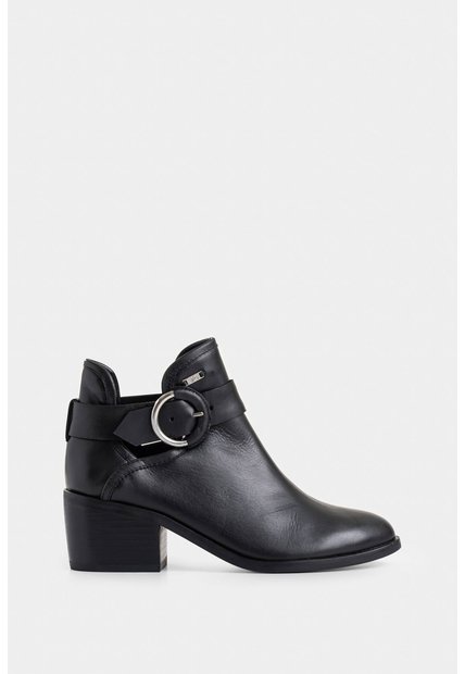 Botines Tacón Campina De Cuero Hebilla Negro Botines Tacón De Cuero Hebilla Negro 34 VÉLEZ