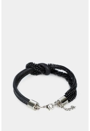 Manilla Agata De Cuero Para Mujer Detalle Anudado