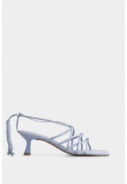 Sandalia Tacón Viena De Cuero Para Mujer Capellada Anudada Sandalia Tacón Viena De Cuero Para Mujer Capellada Anudada Lila 39 VÉLEZ