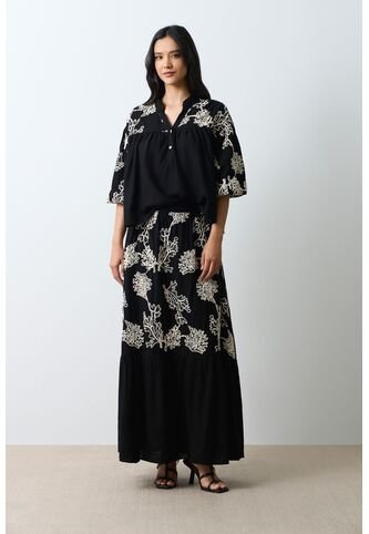 Falda Maxi Con Recogidos Para Mujer Bruma Falda Maxi Con Recogidos Para Mujer Bruma Negro 12 VÉLEZ Vélez