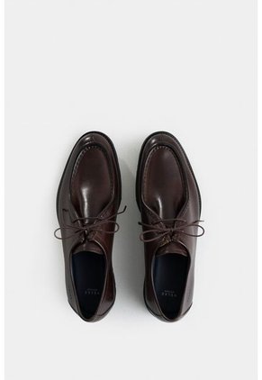 Zapatos De Cordón Acacia De Cuero Para Hombre Vena Tejida Zapatos De Cordón Acacia De Cuero Para Hombre Vena Tejida Cafe 39 VÉLEZ